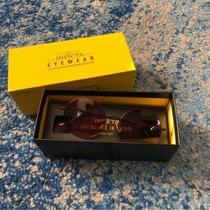 Invicta Aviator Style Round Sunglasses